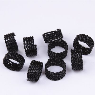 10Pcs Hair Braid Dread Dreadlock Silver Gold Black Rose Gold Beads Cuffs Clips Scaling Metal Spring Tube Ring Hair Accessories