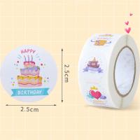 100-500pcs Happy Birthday Cake Party Sticker Creative Cartoon Decorative Holiday Gift Sticker Envelope Sealing Sticker Stickers Labels