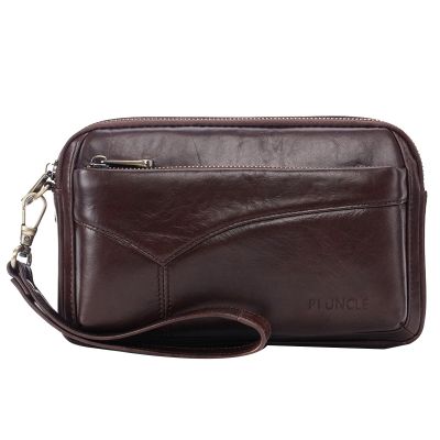 PI UNCLE Leather Large Capacity Mens Clutch Wallet Fashion Zipper Handbag Envelope Bag Wallet Card Package