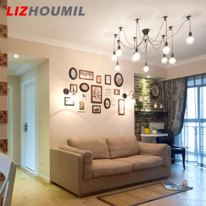 lizhoumil-e27สาขาใยแมงมุมหลายหัวช่องใส่ไฟเพดานของตกแต่งเคสไฟแขวนเพดาน-ไม่มีแหล่งกำเนิดแสง