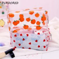 ◊⊕ PURDORED 1 Pc Girl Clear Cosmetic Bag PVC Transparent Makeup Bag for Women Waterproof Zipper Beauty Case Travel Toiletry Bags