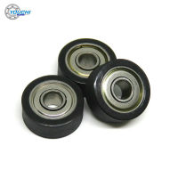 5pcs OD 10mm Black PolyUrethane Coated Roller With 693Z Bearing 3x10x4 PU69310-4 Miniature PU Covered Furniture Guide Pulley