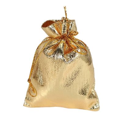 100Pcs Gold Foil Organza Bag Candy Gift Bags Christmas Decoration Wedding Party Favor Pouch Gift Packaging Bags Drawstring Pouch