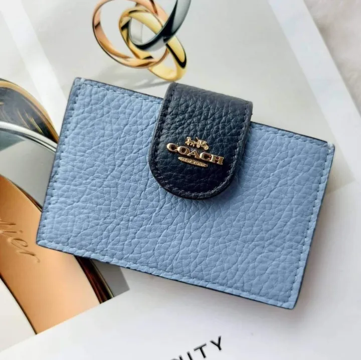 Coach C8310 Marble Blue Multi Accordion Card Case In Colorblock Lazada PH