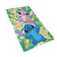 Disney Lilo &amp; Stitch ผ้าเช็ดตัว27.5x15 7in ผ้าขนหนูไมโครไฟเบอร์สำหรับทุกเพศผ้าเช็ดหน้าที่ดูดซับแบบนุ่ม