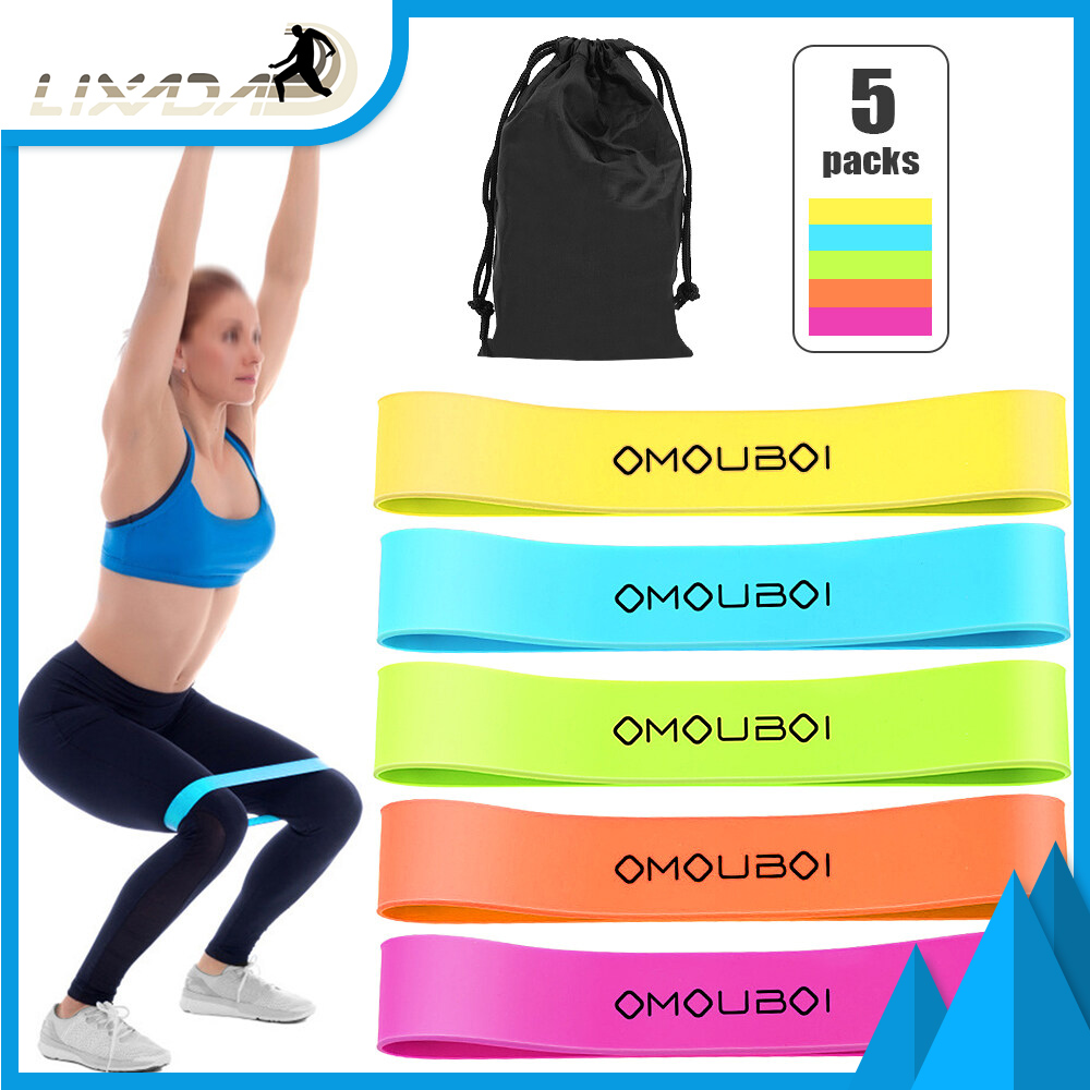 Exercise Resistance Loop Bands Set of 5 Workout Bands Fitness Equipment 