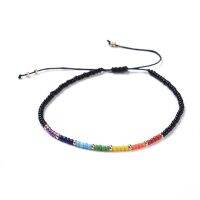 【hot】❁✣  Kissitty Colorful Adjustable Thread Braided Beads With Chakra Jewelry