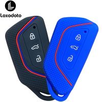 ❁ↂ✕ Silicone Car Key Case Fob Holder Cover for VW Golf 8 Mk8 GTI GTD R ID3 ID4 2020 for Skoda Octavia for Seat Leon Accessories