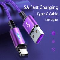 สายเคเบิลชนิด C 5A สายชาร์จเร็วไนล่อนสายชาร์จแบตเตอรี่แบบสายถักสาย Usb สำหรับ Realme อุปกรณ์เสริมโทรศัพท์ Usb C