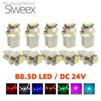 10pcs B8.5D DC 24V LED 5050 SMD Bulb for Truck Bus Instrument Panels Dashboard Indicators Lights White Red Green Blue Yellow T5