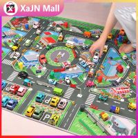 การจราจรทางบกเด็กพรม Playmat ป้องกันการพรมลื่นแผนที่ที่จอดรถในเมืองเสื่อสำหรับเล่นเล่นสมมติสำหรับของขวัญเด็กชายหญิง (ไม่มีรถยนต์)