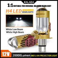 Kalada ไฟหน้ารถ H4 Led โคมไฟอัตโนมัติ2ชิ้น,ไฟหน้า1860 CSP สำหรับรถจักรยานยนต์ไฟหน้ารถโปรเจคเตอร์ลำแสงสูง/ต่ำเทอร์โบ6000K สีขาว