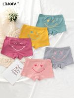 (TER)LJMOFA 5 pcs 3-12T Girl Baby Smile Print 5 Color Cotton Safety Antibiosis Innerwear Boxer Underwear B126