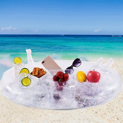 Inflatable Floating Drink Holder Premium Floating Drink Holder for Pool, Hot Tub Accessories Cooler Table Bar Tray