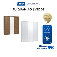 Tủ quần áo JYSK Vedde gỗ công nghiệp màu sồi đậm trắng R166xS54xC197cm