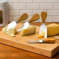 4 Cheese Knives Set Cheese Cutlery Steel Stainless Cheese Slicer Cutter Wood Handle Mini KnifeButter KnifeSpatula ForK