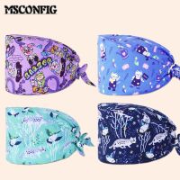 Cute Cartoon Printed Cotton Scrub Cap Beauty Salon Care Medical Surgery Unisex Sweat-absorbent Dentist Fashion nursing