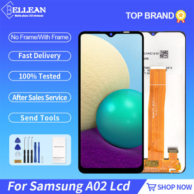 Catteny หน้าจอ A02สำหรับ Samsung Galaxy A022 LCD TOUCH Glass Screen Digitizer A022F A022M ASSEMBLY จัดส่งฟรีพร้อมกรอบ