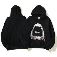 2023 NEWHigh Street Rep ใหม่แฟชั่น Shark พิมพ์หลวมแขนยาว Hoodie