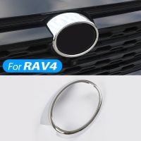 กรอบกระจังหน้ารถโครเมี่ยมสำหรับโตโยต้า RAV4 RAV 4 2019 2020ตรารถยนต์สติกเกอร์แต่งที่สวมครอบมีสัญลักษณ์ตกแต่งที่ตัดโครเมี่ยมอุปกรณ์เสริม