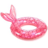 【health】 Blue Pink Mermaid Backrest Inflatable Swimming Ring Adult Swimming Laps Floating Ring Swimming Pool Beach Party Toy 110cm