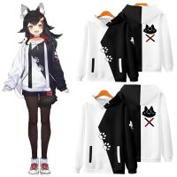 ✽✿☍ เสื้อกันหนาว แขนยาว มีหมวก พิมพ์ลายอนิเมะ Hololive Vtuber Ookami Mio