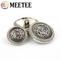 30/50pcs Meetee 15-23mm High Grade Silver Retro Metal Buttons for Colthing Jacket Jeans Decor Accessory DIY Garment Sewing Craft