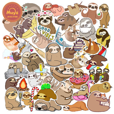 MUYA 50pcs Cute Sloth Stickers Waterproof Animal Stickers Graffiti Stickers for Kids Teens