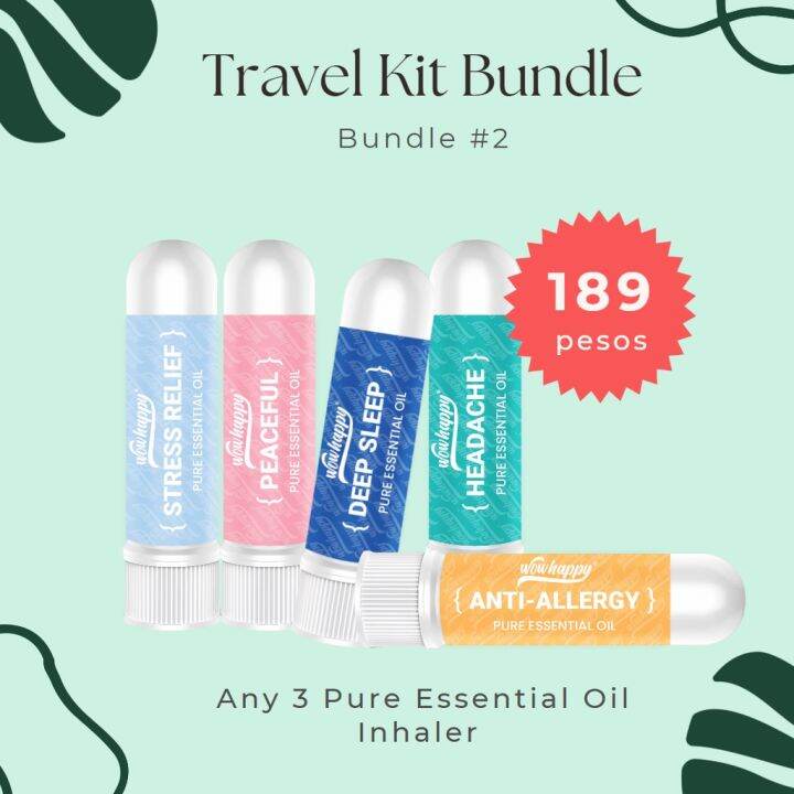 Wowhappy Essential Oil Nasal Inhaler Peppermint Lavender for congestion