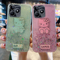 เคสโทรศัพท์ใหม่สำหรับ Realme C51 ฝาครอบ ประกายเปลือกหอยรูปดาวคิตตี้ซิลิโคนนิ่มรูปการ์ตูนน่ารักกันการตกสำหรับเคส RealmeC51