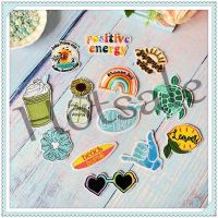 【hot sale】 ☇☾✼ B15 ♚ Summber Vibes：Beach Bum - VSCO Iron-On Patch ♚ 1Pc Be Happy Rainbow DIY Sew on Iron on Badges Patches