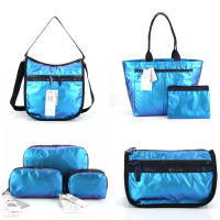 2023 Lesportsac สินค้าใหม่ Bright Blue Series Collection F528กระเป๋าหญิงกระเป๋าสะพายข้างกระเป๋าเครื่องสำอางน้ำหนักเบา