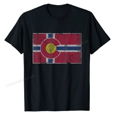 Colorado Norwegian American Norge Norway Flag Gift T-Shirt Custom T Shirt Tops Shirts for Men Fashionable Cotton Custom Tshirts