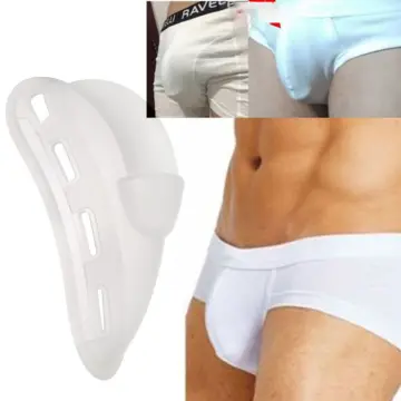 Hot Men Enlarge Silicone-Underwear Padded Pouch-Penis Enhancer Up Boxers  Panties