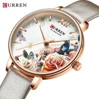 [Aishang watch industry]CURREN นาฬิกาดีไซน์ดอกไม้สวยงามผู้หญิงแฟชั่นนาฬิกาข้อมือหนังลำลองนาฬิกาผู้หญิงนาฬิกาผู้หญิงนาฬิกาควอตซ์ผู้หญิง39;