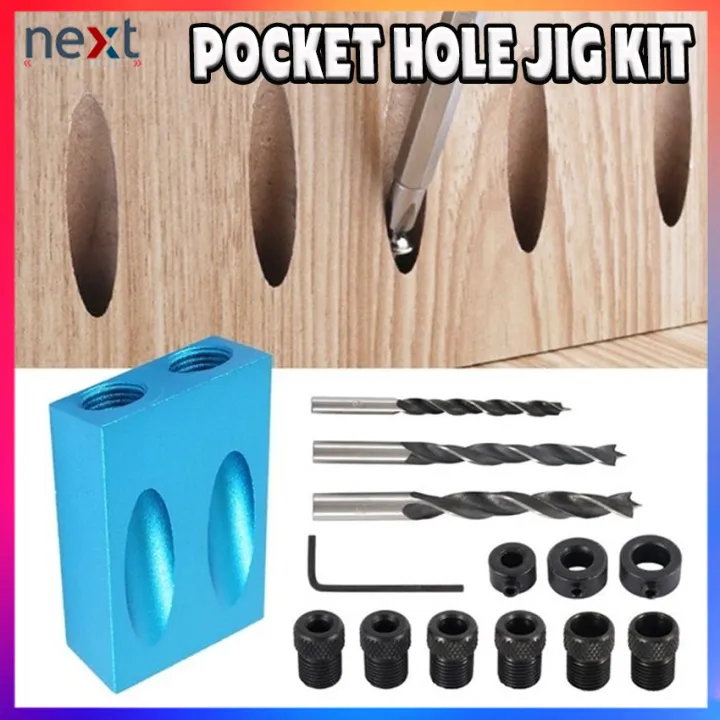 14Pcs/Set Pocket Hole Jig Replaceable 6/8/10mm Drill Guide