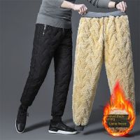 【CC】♣❏❇  Lambswool Warm Pants Thicken Men Loose Jogger Fleece casual Windproof Thermal Trousers