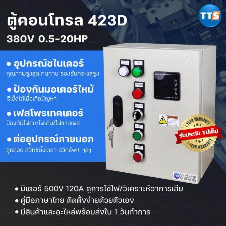 ตู้คอนโทรลtts-423d-schneider-pro-3เฟส-3สาย-380v-0-5-20แรงม้า