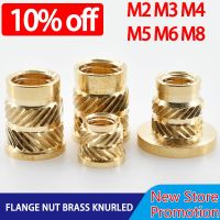 M2 M3 M4 M5 M6 M8 Flange Nut Brass Knurled Hot Melting Insert  Thread Heating Molding Injection Embedment T-type Nuts Electrical Nails  Screws Fastene