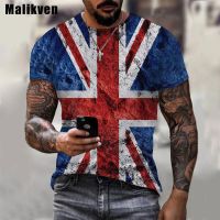 Unisex Casual British Flag 3D Printed Tshirt O-Neck Short Sleeve Plus Size T-shirt U.K. National Flag Printed Men T Shirt