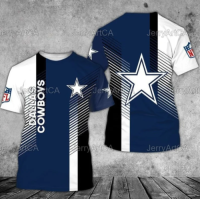 （Contact customer service to send pictures or names for free customization）Hot Limited Dallas Cowboys All over Print T-shirt For , Woman and Man（Adult and Childrens Sizes）Casual T-shirt