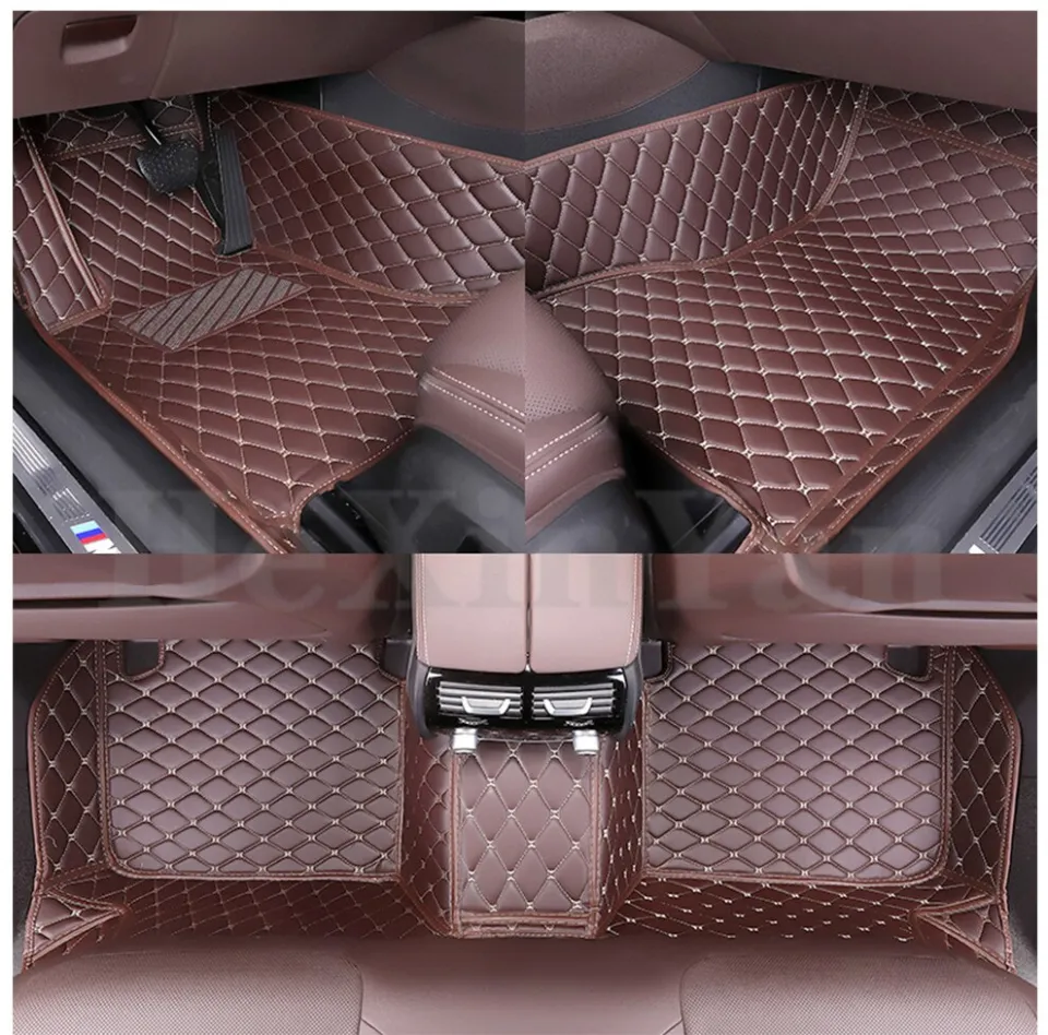 muchkey car Floor Mats fit for Dedicated Custom Style Luxury Leather All  Weather Protection Floor Liners Full car Floor Mats Brown