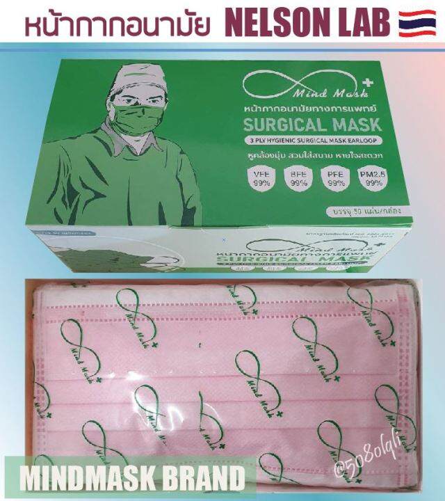 พร้อมส่ง-หน้ากากอนามัยทางการแพทย์-3-ชั้นกรอง-surgical-mask-ยี่ห่อ-mindmask-biosafe-sec-และ-medimask-เมดิแมส