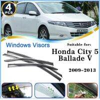 4ชิ้นตัวเบี่ยงสำหรับ GM2 Honda City 5 Ballade 3 2009 ~ 2013 2010อุปกรณ์เสริมกระบังหน้าคิ้วกันฝนกระบังแสงป้องกัน