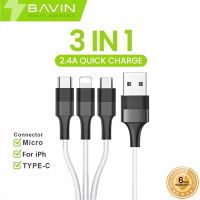 【Taotao Electronics】 2.4A CB163 3 In 1ไนลอนถักสายชาร์จ USB สำหรับไมโคร IPh Type-C