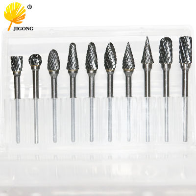 HH-DDPJ10pcs 1/8 "shank Tungsten Carbide Milling Cutter Rotary Tool Double Diamond Cut Rotary Tools Electric Grinding
