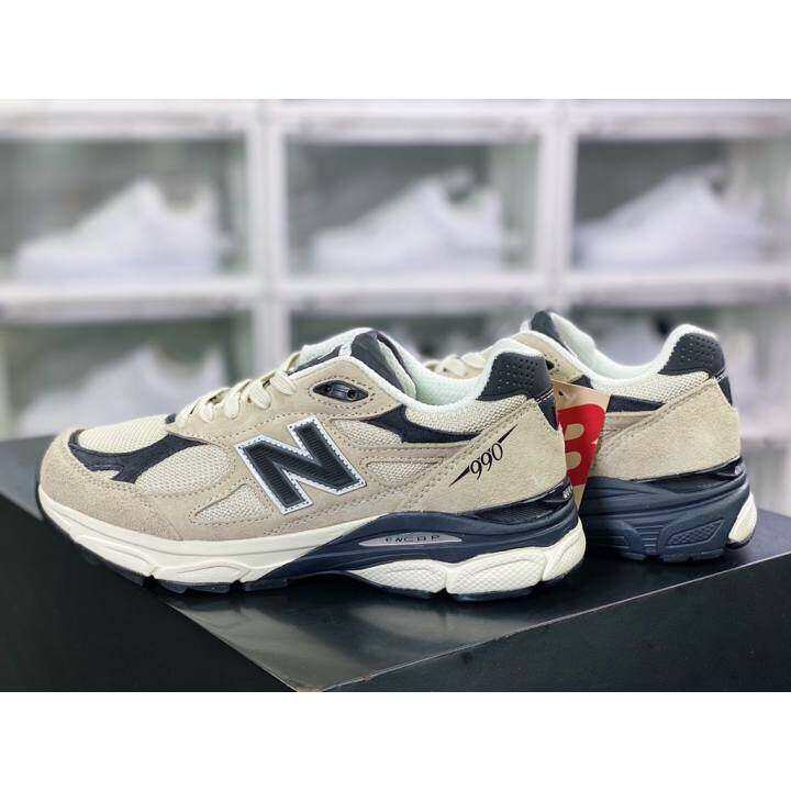 NewBalance M990V3 Pig leather combination mesh upper material running shoes  