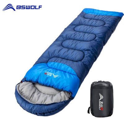 BSWOLF ถุงนอนตั้งแคมป์เบากันน้ำ4ฤดูกาลที่อบอุ่นซองแบกเป้ถุงนอนสำหรับการเดินทางกลางแจ้งเดินป่า