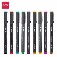 [ลดสูงสุด] Deli ปากกาเคมี 9 สี มาร์คเกอร์ ปากกาหลายสี แบบลบไม่ได้ ปลอดสารพิษและไม่มีกลิ่น 0.45 มม. อุปกรณ์สำนักงาน Permanent Marker