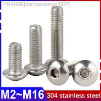 2 50 Pcs 304 Stainless Steel Round Head Hexagon Socket Screw Pan Head Bolt Half Round Cup Mushroom Head Screw M2M2.5M3M4M5M6 M10